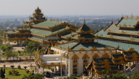 Buildings next to Uppatasanti Pagoda in Nay Pyi Taw, Myanmar