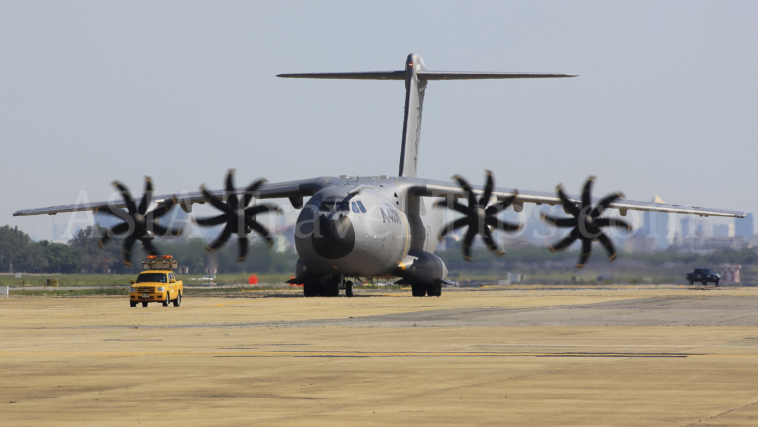 Airbus A400M at Don Muang Airport in Bangkok, Thailand, on 19 April 2012. Picture by Steven Howard of TravelNewsAsia.com Click to enlarge.