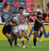 Singapore taking on Japan at the Asia Rugby Sevens Olympic Games Qualifier in Hong Kong in November 2015.