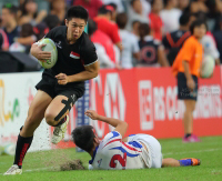 The Singapore Rugby Sevens team in action during the Asian Olympic Games Qualifiers in Hong Kong last year (November 2015).
