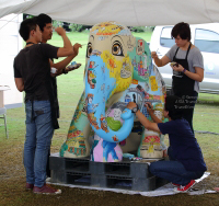 Pictures from 2014 King's Cup Elephant Polo in Bangkok, Thailand.