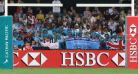 Passionate Fiji rugby fans at 2016 Cathay Pacific / HSBC Hong Kong Sevens
