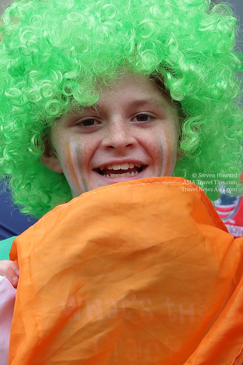 Ireland, whose appearance in 2018 – when they reached the semi-finals – was their first at the Cathay Pacific / HSBC Hong Kong Sevens in over a decade, will be back again in 2019. Picture of this young Irish fan at the stadium by Steven Howard of TravelNewsAsia.com Click to enlarge.