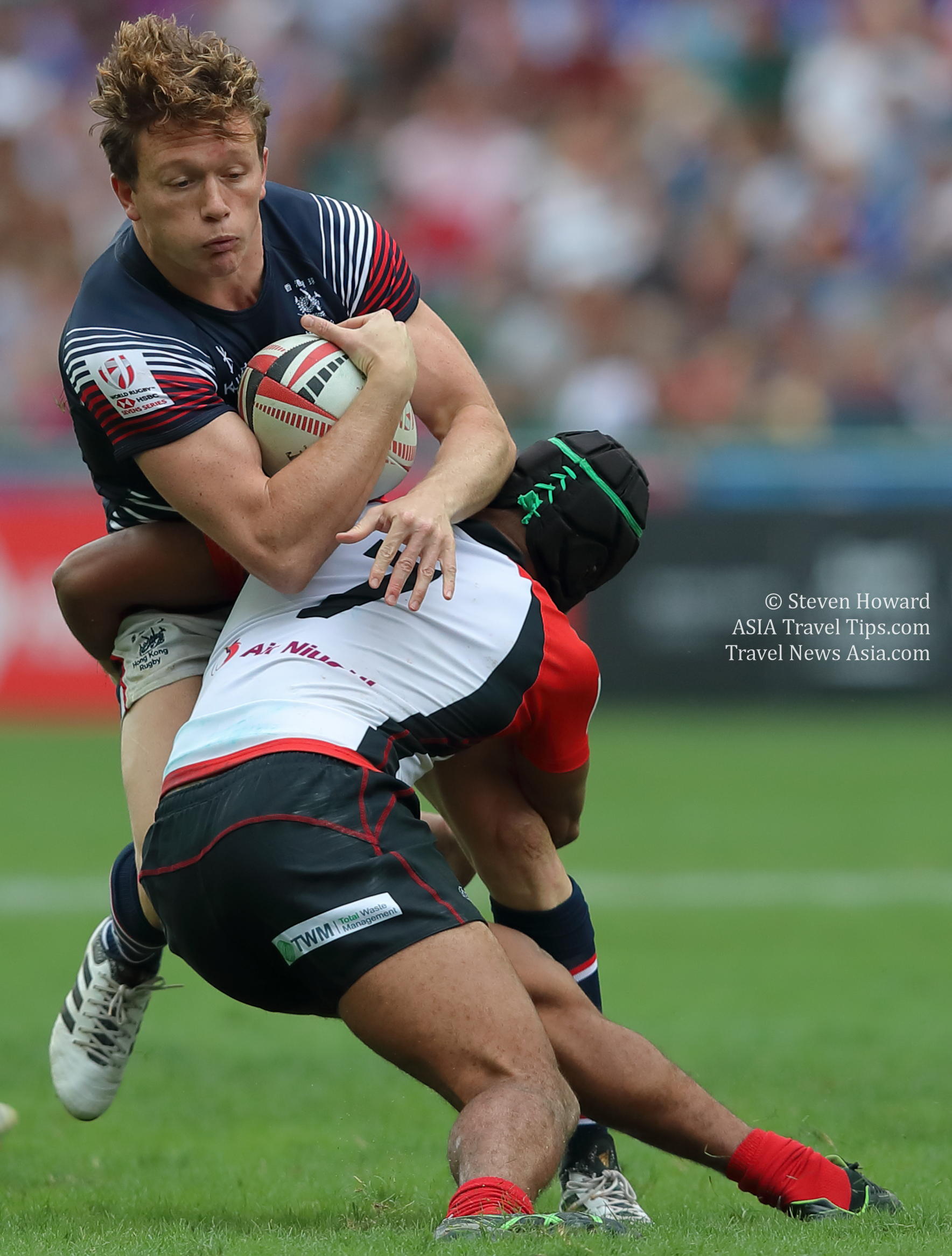 Hong Kong in action at the 2018 Cathay Pacific / HSBC Hong Kong Sevens. Picture by Steven Howard of TravelNewsAsia.com Click to enlarge.