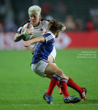 Canadian Women's Rugby Sevens Team in action in Hong Kong