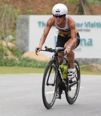 Belinda Granger competing in Laguna Lang Co Vietnam Triathlon earlier this year.