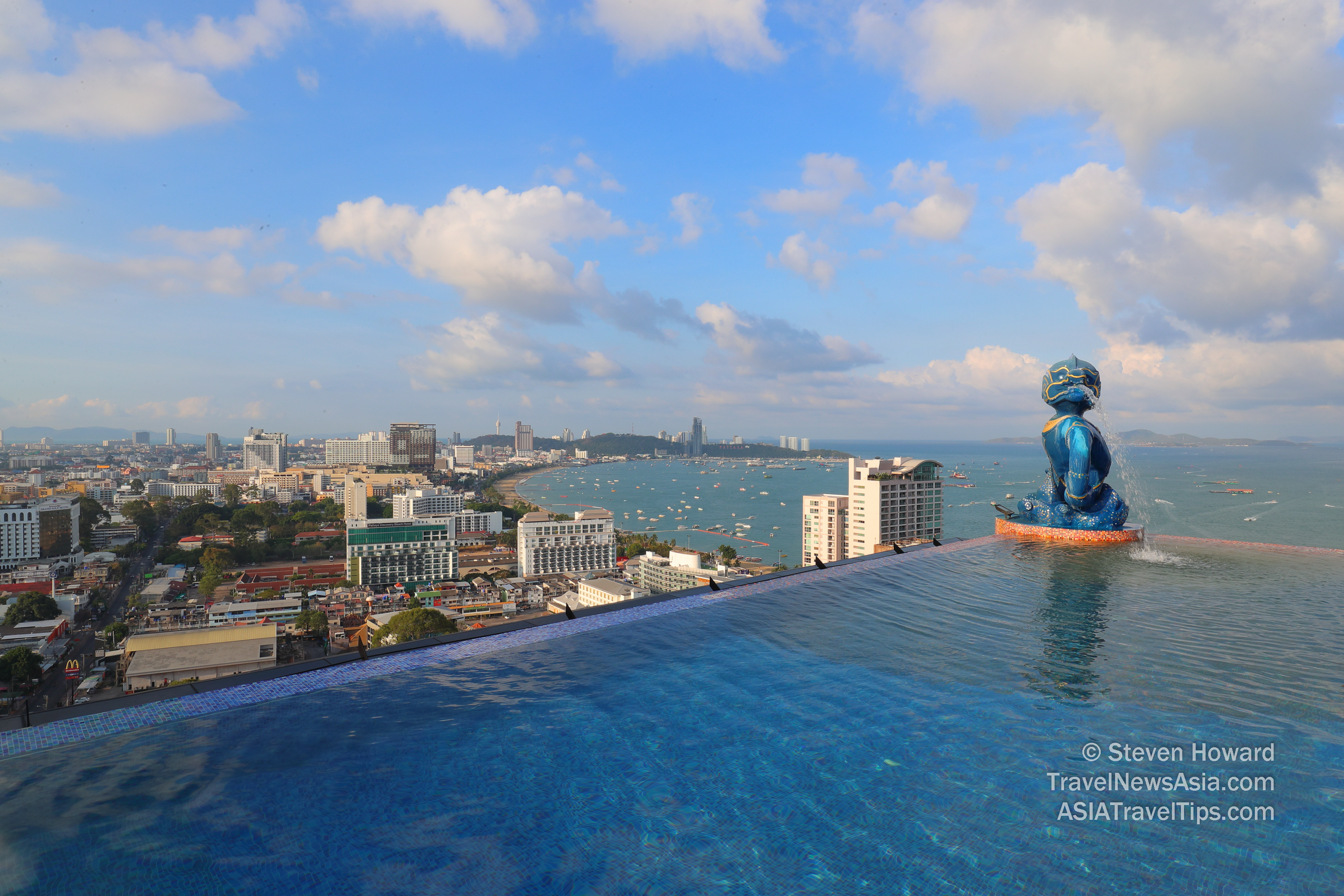 Morning view from the Sky Bar at Siam@Siam Design Hotel in Pattaya, Thailand
