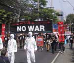 Pictures of the Bangkok Peace Rally demonstrating against military action against Iraq - 15 February, 2003