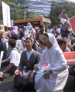 Pictures of the Bangkok Peace Rally demonstrating against military action against Iraq - 15 February, 2003