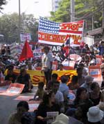 Pictures of the Bangkok Peace Rally demonstrating against military action against Iraq - 15 February, 2003