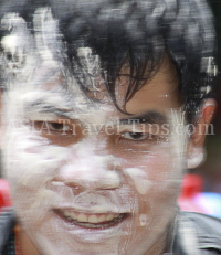 Pictures of Songkran 2012, taken on Friday, 13 April 2012, on Silom Road in Bangkok.