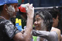 Pictures of Songkran 2012, taken on Friday, 13 April 2012, on Silom Road in Bangkok.