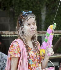 Pictures of Songkran 2012, taken on Friday, 13 April 2012, on Silom Road in Bangkok.