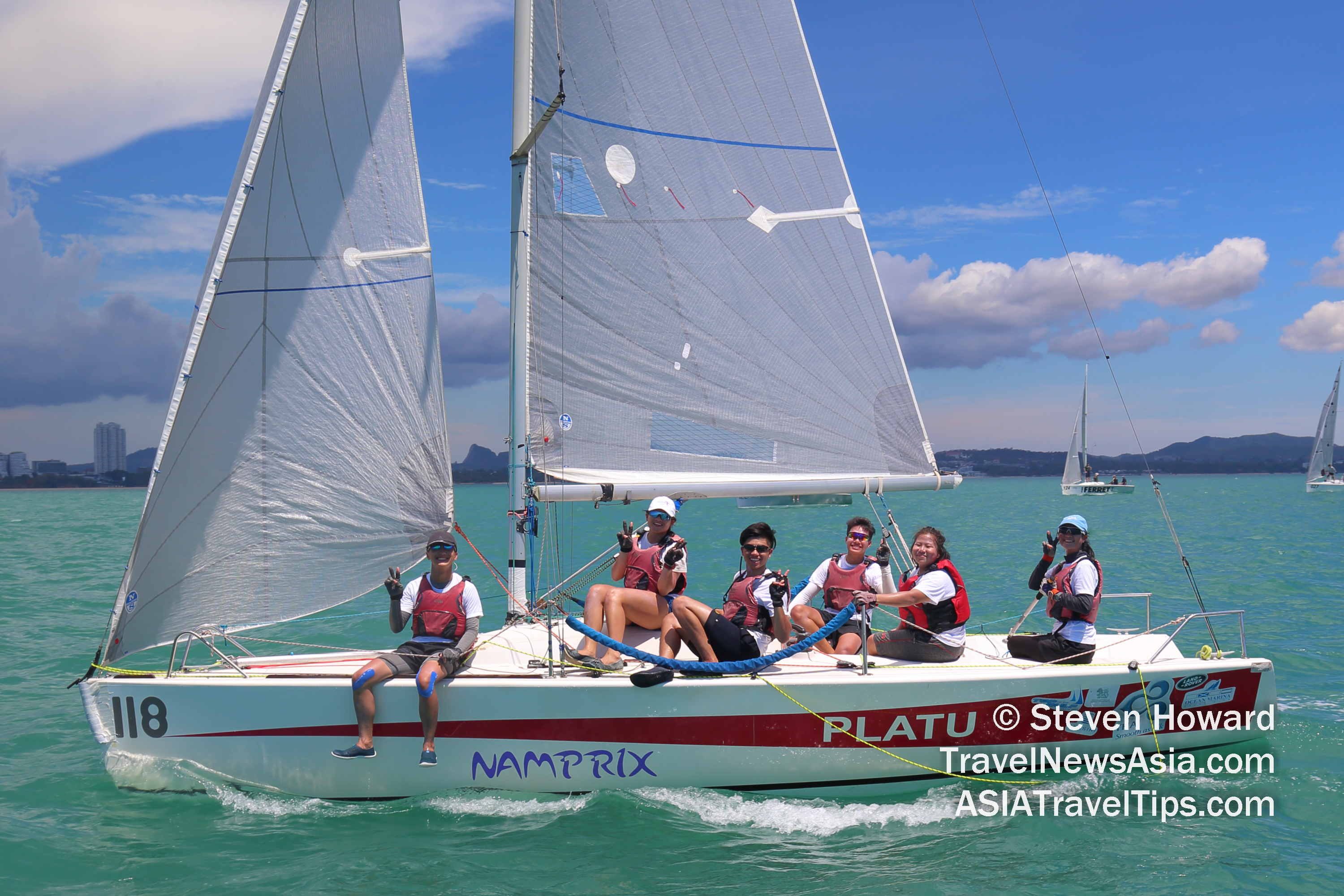 Fun in the sun during the Top of the Gulf Regatta 2019 in Pattaya, Thailand. Picture by Steven Howard of TravelNewsAsia.com Click to enlarge.
