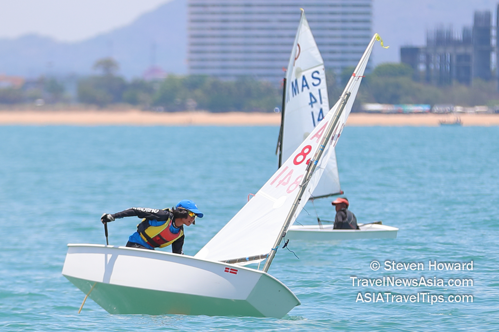 Action from Top of the Gulf Regatta 2019 in Pattaya, Thailand on Saturday. Picture by Steven Howard of TravelNewsAsia.com. Click to enlarge.