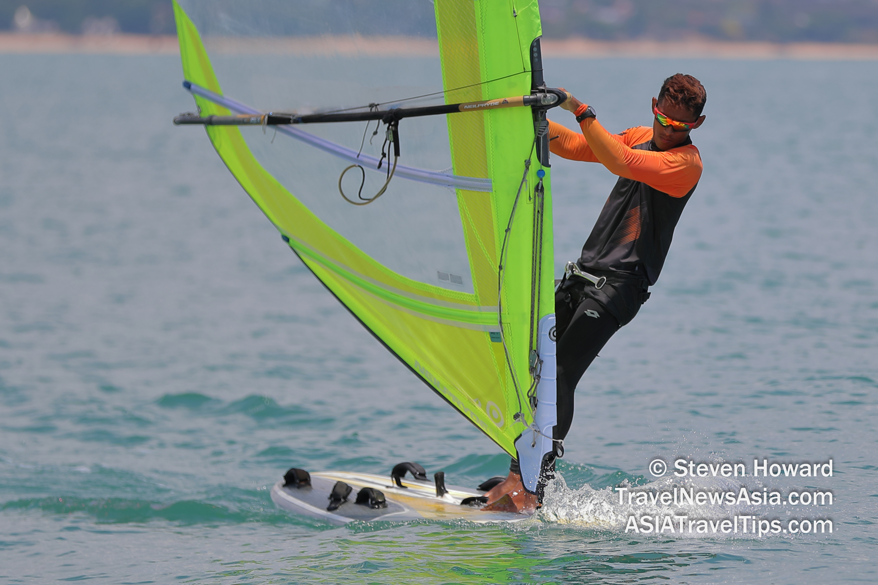 Windsurf action from Top of the Gulf Regatta 2019 in Pattaya, Thailand on Saturday. Picture by Steven Howard of TravelNewsAsia.com. Click to enlarge.