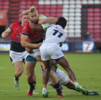 Hong Kong Men's Sevens Team in action in Singha Thailand Sevens 2015