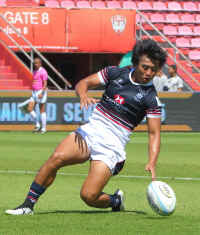 Hong Kong Men's Sevens Team in action in Singha Thailand Sevens 2015