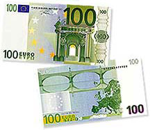 Pictures of the Euro Coins and Notes