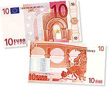 Pictures of the Euro Coins and Notes