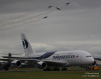 Malaysia Airlines Airbus A380 at Farnborough International Airshow in 2012