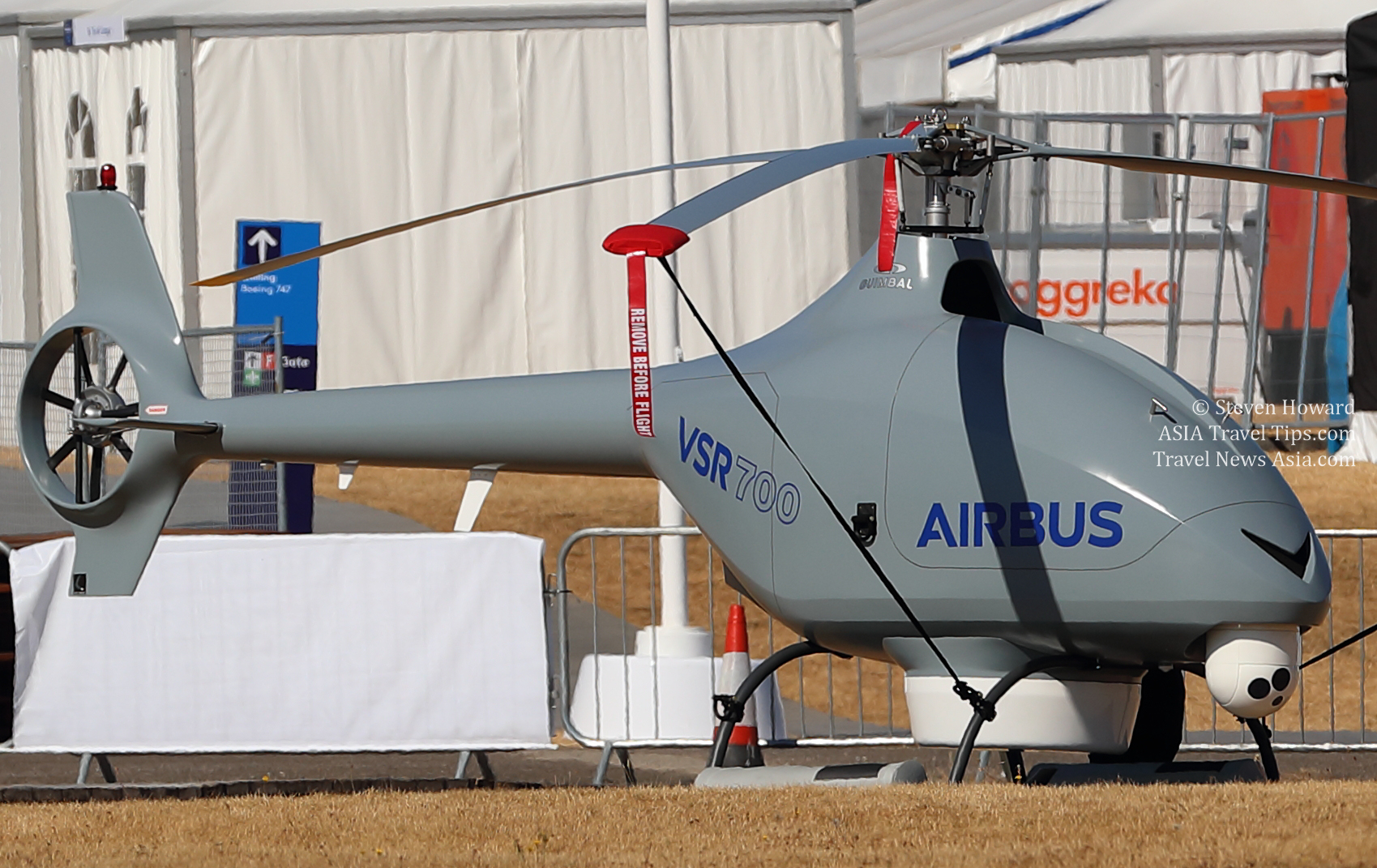 Airbus Helicopters’ VSR700 unmanned aerial system (UAS). Picture by Steven Howard of TravelNewsAsia.com Click to enlarge.