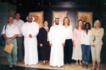 DTCM Manager Missions, Hamad bin Mejren (fifth from left) and DTCM Officer Missions, Marwan Al Marri (third from left) with the UK media at the DTCM Head Office