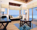 Living Area of the Ocean Bungalows at the Huvafen Fushi Resort - Madlives 