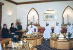 DTCM Director General, Khalid A. bin Sulayem (third from left) with Thierry Antinori, Executive Vice President, Marketing and Sales, Lufthansa German Airlines (second from left). Also seen in the picture DTCM Director Operations and Marketing, Mohammed Khamis bin Hareb (third from right), DTCM Manager Missions, Hamad bin Mejren (second from right) and other officials.