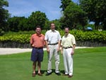Left to right - Health Glasby, Golf Course Superintendent, Blue Canyon Country Club, Bill Bensley, Bensely Design Studios and Kevin Beauvais, Country Manager and Resort General Manager, JW Marriott Phuket Resort and Spa
