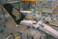 One of Singapore Airlines' A380's begins to take shape