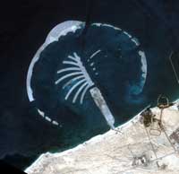 The Palm, Jebel Ali in Dubai rises from the Persian Gulf 