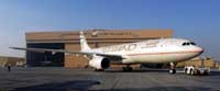 Etihad Airways new Airbus A330-200 arriving at Abu Dhabi airport