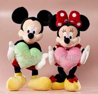 Mickey Mouse and Minnie Mouse ready for Valentine's Day