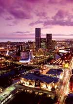 Melbourne's skyline with the Eureka Tower in the centre - click to enlarge