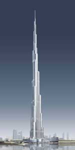 Artist's Impression of the Future Tallest Building in the World - the Burj Dubai - click to enlarge