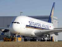 Painting of First Airbus A380 for Singapore Airlines Completed - click to enlarge