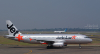 Jetstar Asia Airbus A320 reg: 9V-JSO at SoekarnoHatta International Airport in Jakarta, Indonesia (14 November 2015).