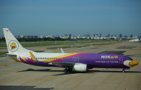 Nok Air Boeing 737-800 registration HS-DBB at Don Mueang Airport in Bangkok, Thailand