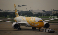 Scoot Boeing 787 Dreamliner at Don Mueang Airport in Bangkok, Thailand.