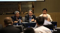 Andrew Herdman speaking at the closing press conference of the Association of Asia Pacific Airlines' (AAPA) 60th Assembly of Presidents in Manila, Philippines.