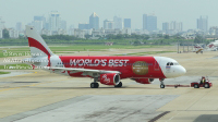 Thai AirAsia Airbus (aircraft reg: HS-ABW) at Don Mueang International Airport in Bangkok, Thailand.