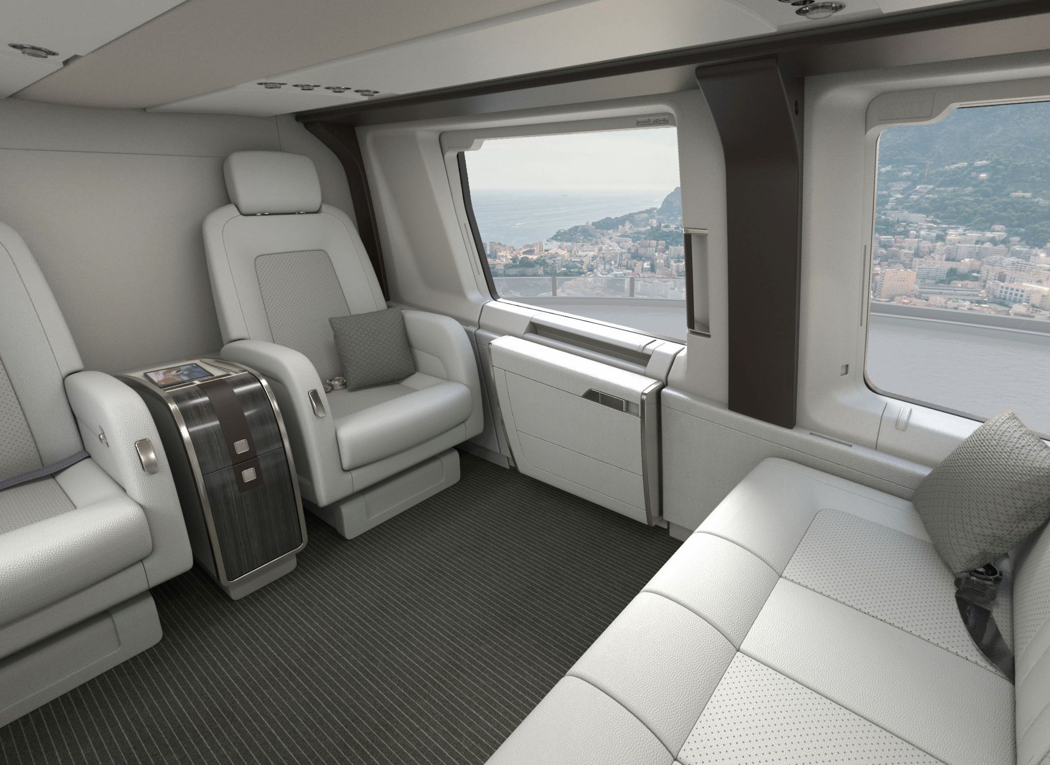 The Italian client, an existing twin-engine ACH operator, has specified a customised interior configured for six passengers. Click to enlarge.