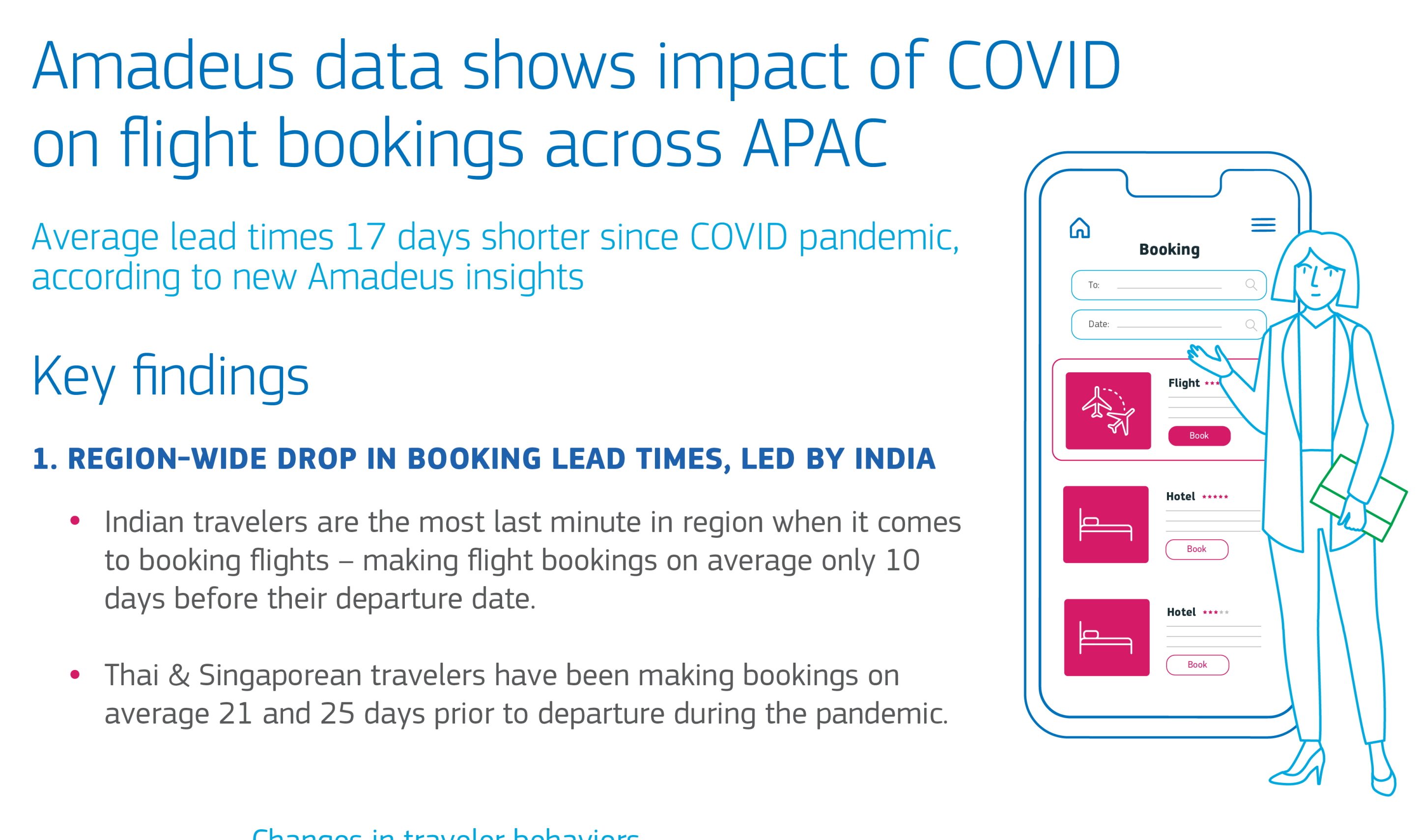 New flight booking data released by Amadeus, reveals that the COVID19 pandemic has had a significant effect on flight booking lead times in the Asia Pacific (APAC) region since March 2020. Click to enlarge.