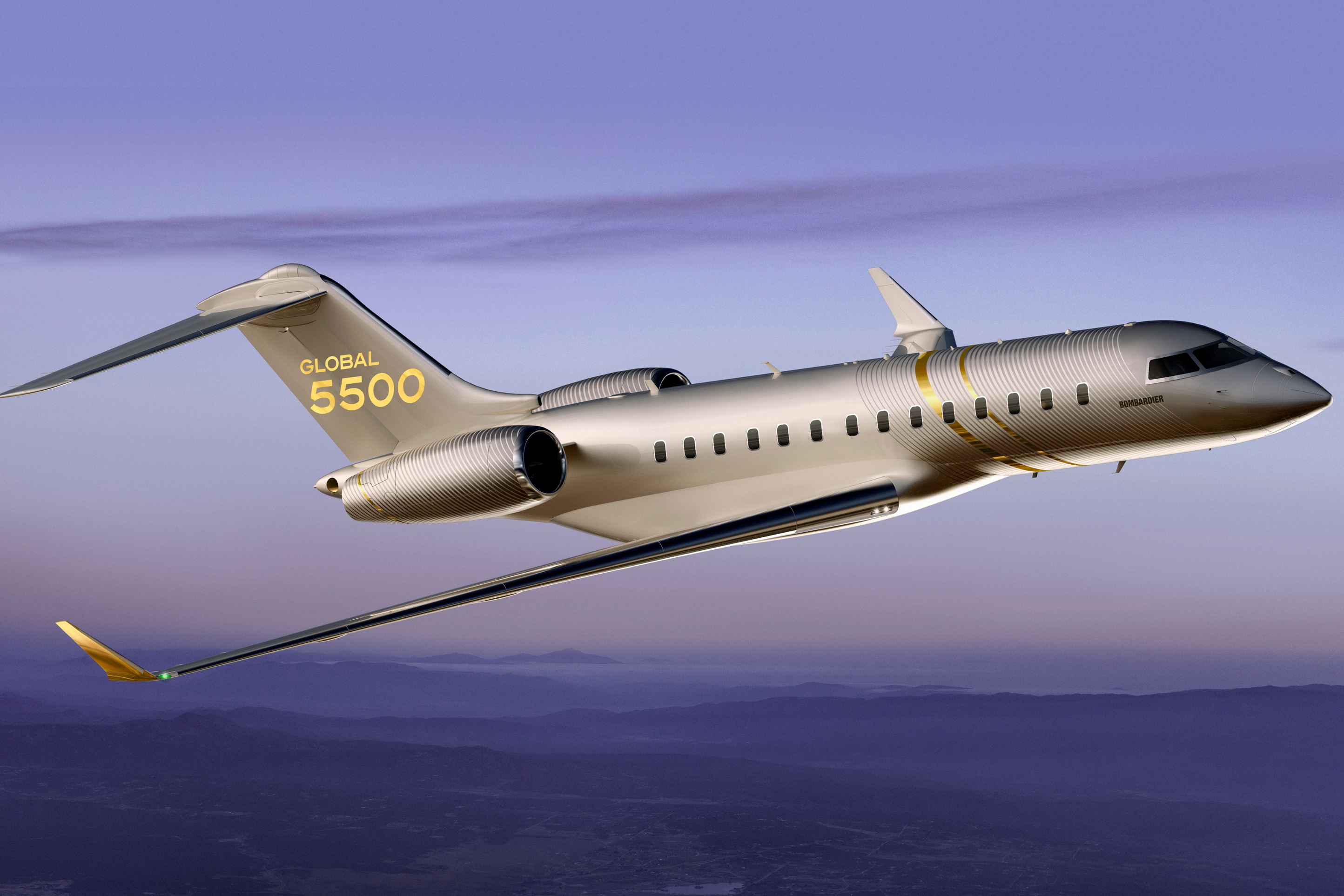 Bombardier has delivered the first Global 5500 business jet to an undisclosed customer. The aircraft represents the gateway into Bombardier’s flagship large-cabin Global family, and has a range of 5,900 nautical miles, 200 more than originally planned. Click to enlarge.
