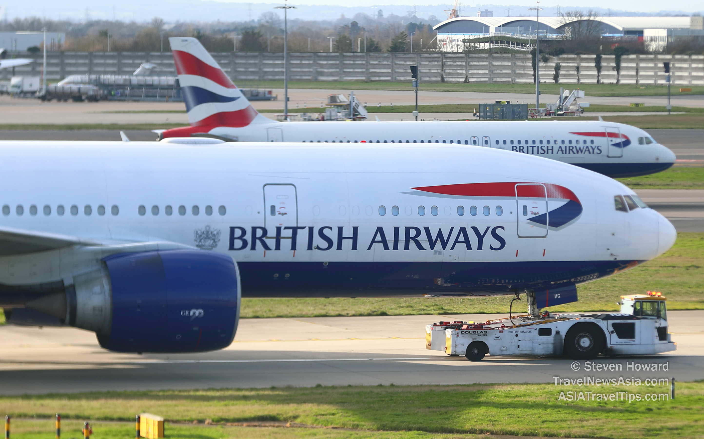 British Airways aircraft at London Heathrow. Picture by Steven Howard of TravelNewsAsia.com Click to enlarge.
