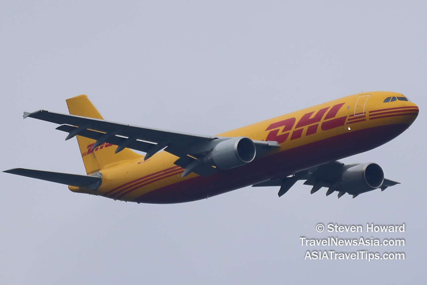 DHL Airbus A300 reg: D-AEAH. Picture by Steven Howard of TravelNewsAsia.com Click to enlarge.