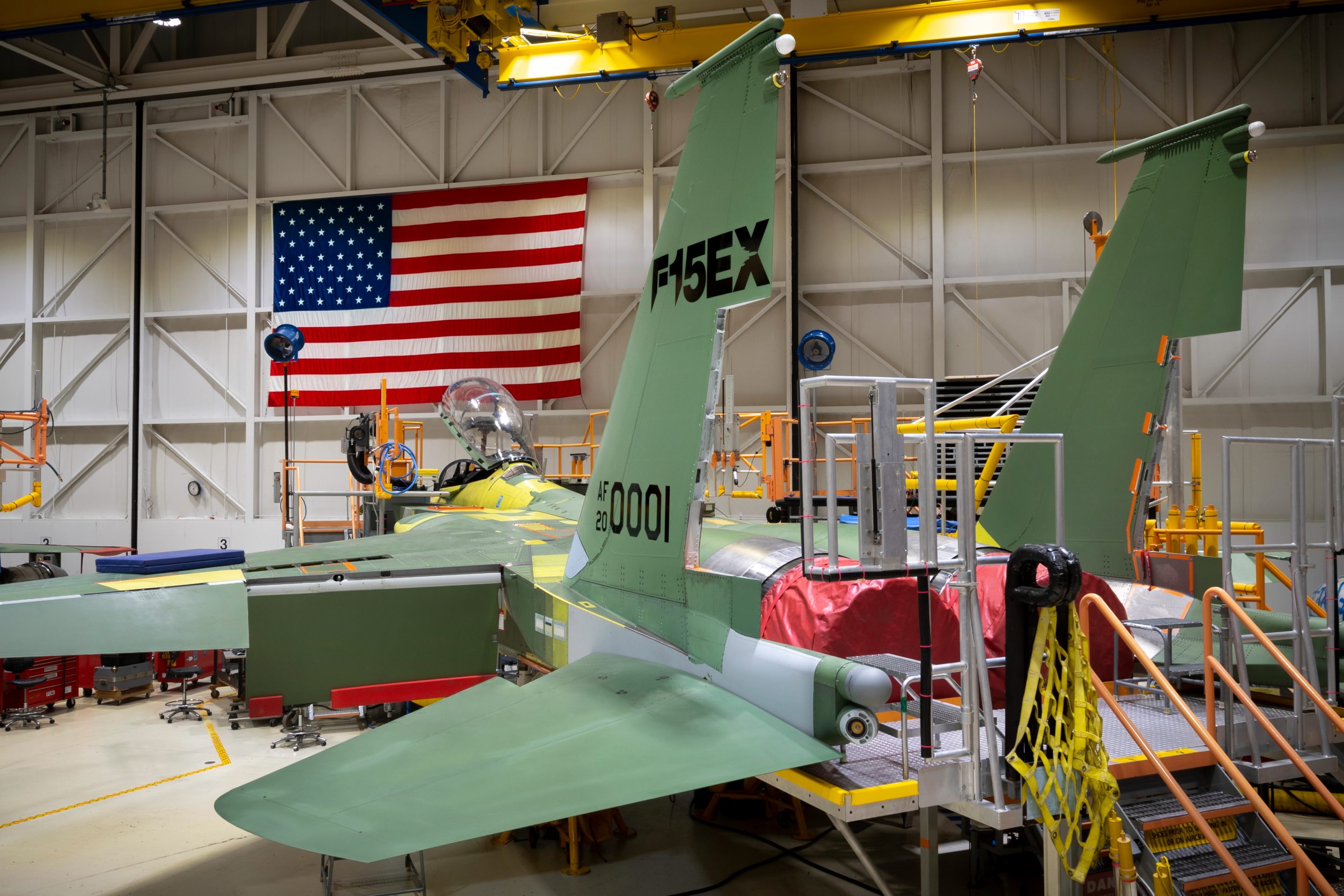 Already under construction at the Boeing F-15 production facility in St. Louis, the delivery of the first two F-15EX aircraft is scheduled for the second quarter of FY21. The remaining six F-15EXs are scheduled to be delivered in FY23. Click to enlarge.