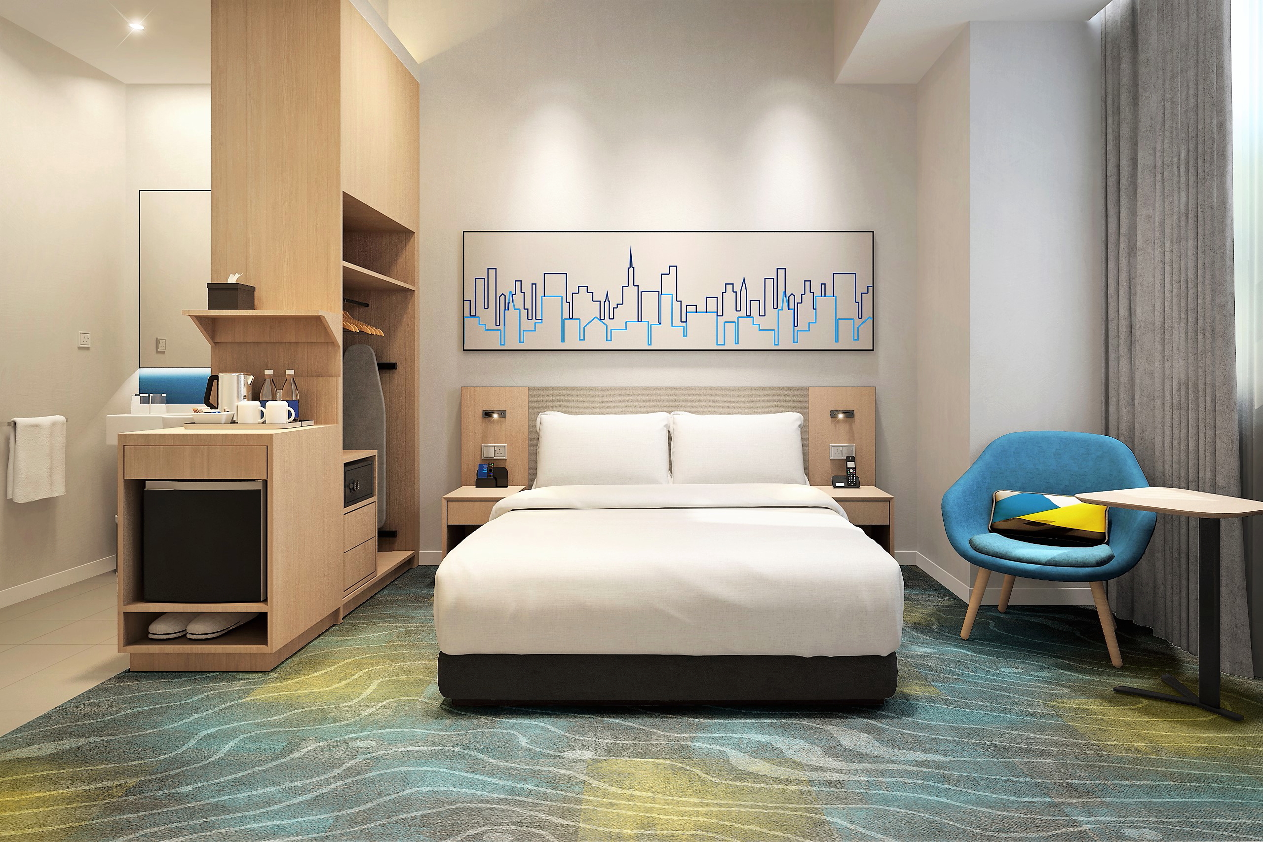 Room at what will soon be the Holiday Inn Express Johor Bahru in Malaysia. Click to enlarge.