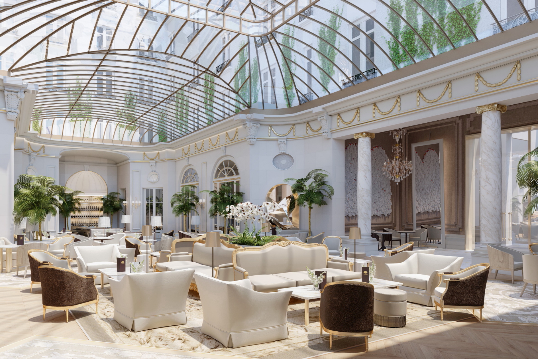 Palm Court at the Mandarin Oriental Madrid Click to enlarge.